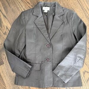 Vintage real leather brown blazer